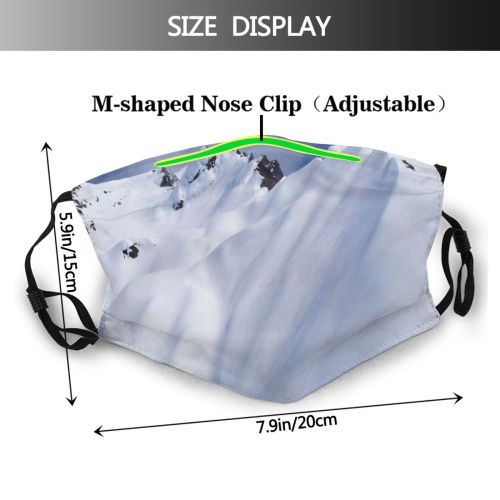 yanfind Ice Glacier Daylight Frost Hike Mountain Top Slopes Clouds Ski Peaks Climb Dust Washable Reusable Filter and Reusable Mouth Warm Windproof Cotton Face