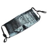 yanfind Ice Lane Daylight Park Frost Mood Frosty Dawn Road Snowy Forest Frozen Dust Washable Reusable Filter and Reusable Mouth Warm Windproof Cotton Face