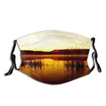 yanfind Wales Sunset Reservoir Landscape Lake Sky Reflection Horizon Sunrise Morning Natural Evening Dust Washable Reusable Filter and Reusable Mouth Warm Windproof Cotton Face