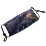 yanfind Idyllic Shot Dawn Mossy Mountain Rock Tranquil Drone Scenery Mountains Peak Wilderness Dust Washable Reusable Filter and Reusable Mouth Warm Windproof Cotton Face
