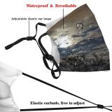 yanfind Moonlight Winter Night Scenery Sky Morning Idyllic Atmospheric Grunewald Cloud Landscape Sky Dust Washable Reusable Filter and Reusable Mouth Warm Windproof Cotton Face