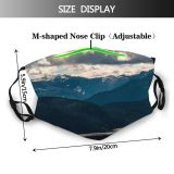 yanfind Range Landscape Vancouver Tranquility Island Peak Scene Snow Snowcapped Sky Scenics Idyllic Dust Washable Reusable Filter and Reusable Mouth Warm Windproof Cotton Face