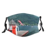 yanfind Landing Beautiful Vehicle Leisure Lake Stage Striped Sound Traunsee Mountain Austria Upper Dust Washable Reusable Filter and Reusable Mouth Warm Windproof Cotton Face