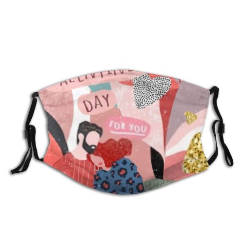 yanfind Abstract February Romance St Fashion Relationship Cute Brochure Flyer Design Valentine Modern Dust Washable Reusable Filter and Reusable Mouth Warm Windproof Cotton Face