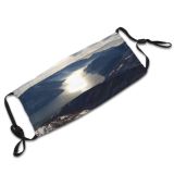 yanfind Ridge Ticino Lago Landforms Cloud Fell Mountain Sky Highland Range Mountainous Lake Dust Washable Reusable Filter and Reusable Mouth Warm Windproof Cotton Face