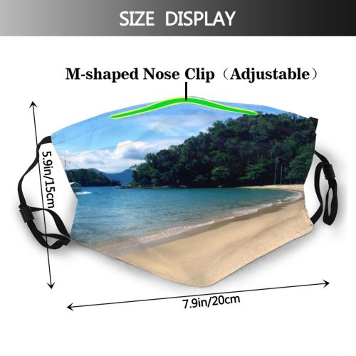 yanfind Dos Janeiro Beach Coast Shore Boat Sky Ocean Coastal Desert Tropics Landforms Dust Washable Reusable Filter and Reusable Mouth Warm Windproof Cotton Face