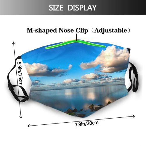 yanfind Winter Waddenzee Sky Natural Cloud Landscape Friesland Sky Reflection Holland Clouds Ijsselmeer Dust Washable Reusable Filter and Reusable Mouth Warm Windproof Cotton Face