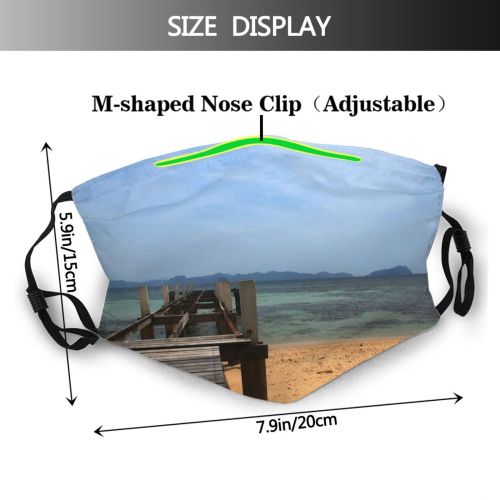 yanfind Tropics Horizon Morning Sun Beach Coast Shore Sky Ocean Tropics Ocean Beach Dust Washable Reusable Filter and Reusable Mouth Warm Windproof Cotton Face