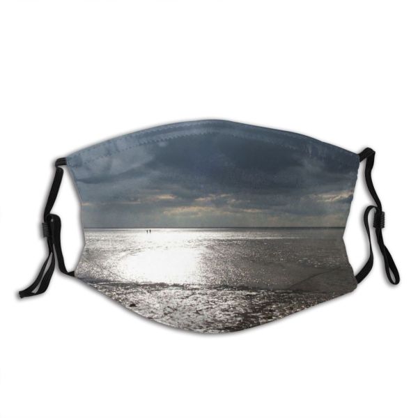 yanfind Winter Sky Horizon Coast Cloud Shore Overcast Sea Sky Ocean Stormy Cloudy Dust Washable Reusable Filter and Reusable Mouth Warm Windproof Cotton Face