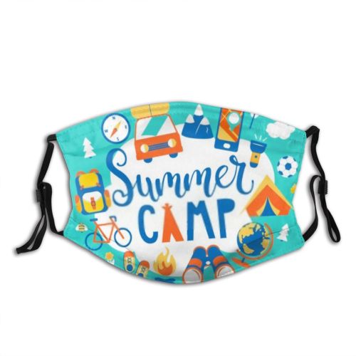 yanfind Campers Fun Flyer Handwritten Trip Camp Cartoon Vacation Children School Brochure Tent Dust Washable Reusable Filter and Reusable Mouth Warm Windproof Cotton Face