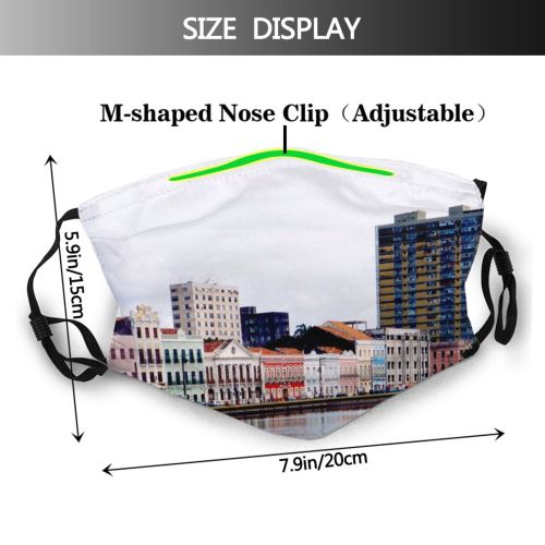 yanfind Metropolis Building Town Pernambuco Building Work Settlement Area Tourism Trip City Reflection Dust Washable Reusable Filter and Reusable Mouth Warm Windproof Cotton Face