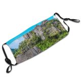 yanfind Idyllic Tropical Foliage Sight Greenery Mountain Forest Clouds Plants Scenery High Mountains Dust Washable Reusable Filter and Reusable Mouth Warm Windproof Cotton Face