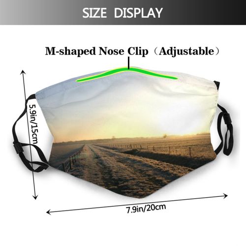 yanfind Winter Sunset Sun Upcoming Landscape Sunlight Sky Horizon Sunrise Morning Sun Ecoregion Dust Washable Reusable Filter and Reusable Mouth Warm Windproof Cotton Face