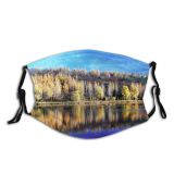 yanfind Natural Fish Wilderness Yawl Row Health Landscape Boat Reflection Sky Sculler Forest Dust Washable Reusable Filter and Reusable Mouth Warm Windproof Cotton Face