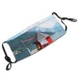 yanfind Landing Beautiful Vehicle Lake Stage Striped Sound Traunsee Mountain Austria Upper Waterside Dust Washable Reusable Filter and Reusable Mouth Warm Windproof Cotton Face