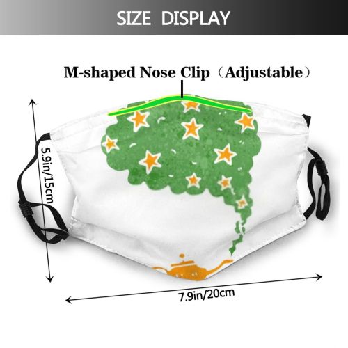 yanfind Crazy Artwork Cute Old Colorful Genie Magic Lamp Quirky Art Watercolor Retro Dust Washable Reusable Filter and Reusable Mouth Warm Windproof Cotton Face