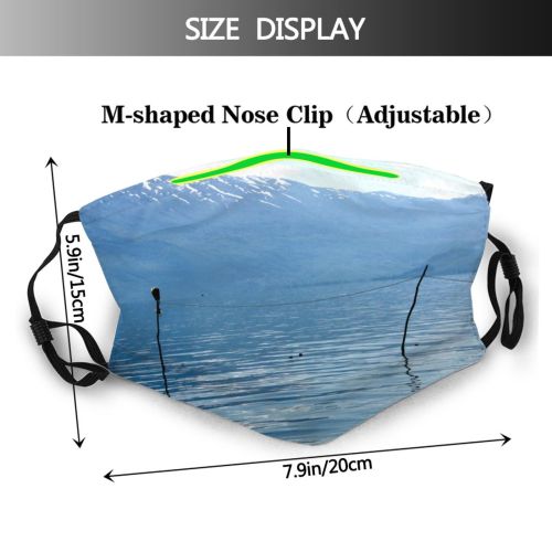 yanfind Flower Lake Shore Mountain Sky Reflection Poppies Blu Lake Calm Loch Sound Dust Washable Reusable Filter and Reusable Mouth Warm Windproof Cotton Face