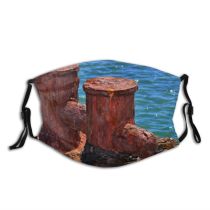 yanfind Closeup Old Wood Moored Sea Boat Harbour Metal Ship Joined Rock Mooring Dust Washable Reusable Filter and Reusable Mouth Warm Windproof Cotton Face