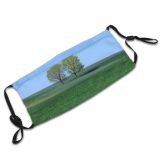 yanfind Field Sky Meadow Tree Tree Love Friendship Fields Grassland Eternity Together Friends Dust Washable Reusable Filter and Reusable Mouth Warm Windproof Cotton Face