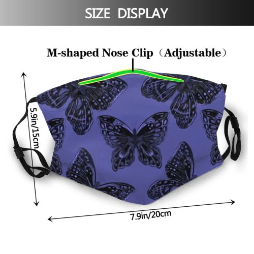 yanfind Abstract Butterfly Elegant Decor Fashion Artwork Cute Flying Seamless Colorful Feminine Natural Dust Washable Reusable Filter and Reusable Mouth Warm Windproof Cotton Face