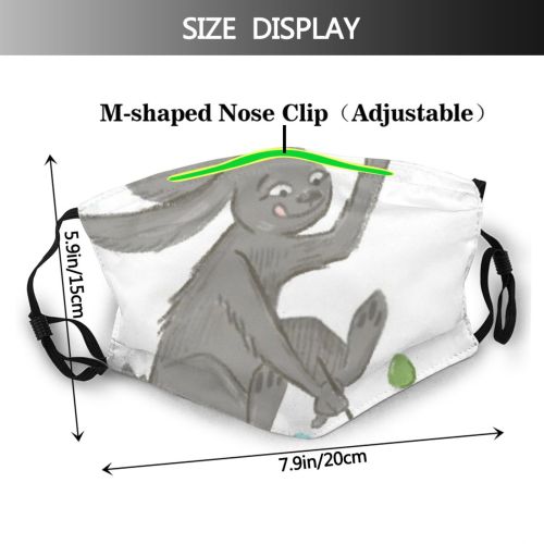 yanfind Isolated Cute Easter Colorful Rabbit Vintage Design Branch Art Watercolor Bunny Happy Dust Washable Reusable Filter and Reusable Mouth Warm Windproof Cotton Face