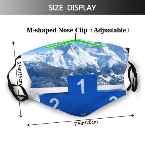yanfind Podium Swiss Sport Second Competitive Ceremony Alps Range Snow Place Snowcapped Event Dust Washable Reusable Filter and Reusable Mouth Warm Windproof Cotton Face