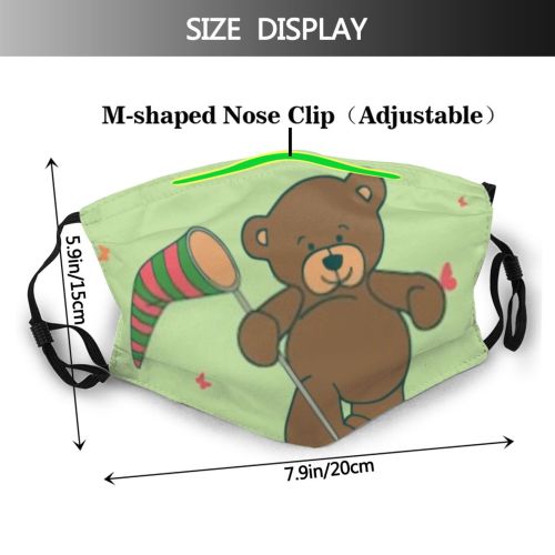 yanfind Abstract Garden Artwork Swirl Cute Teddy Summer Bear Ornament Artistic Fly Grass Dust Washable Reusable Filter and Reusable Mouth Warm Windproof Cotton Face