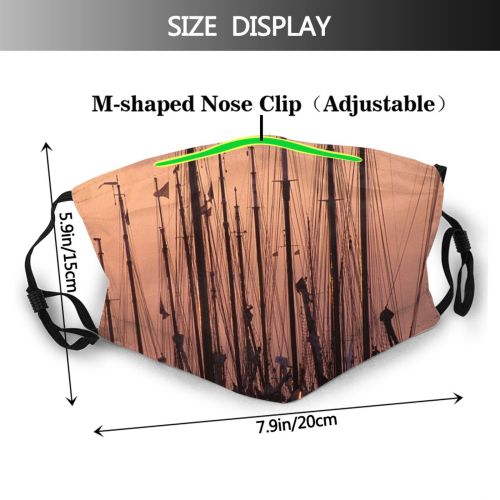yanfind Tall Vehicle Port Sunset Boat Sky Sailing Reflection Ship Netherlands Holland Mast Dust Washable Reusable Filter and Reusable Mouth Warm Windproof Cotton Face