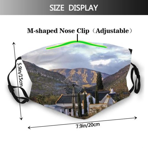 yanfind Highland Natural Wilderness Landscape Mountain Sky Home Classic Valley Landforms Farm Farmstead Dust Washable Reusable Filter and Reusable Mouth Warm Windproof Cotton Face