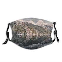 yanfind Ice Glacier Lake Daylight Hike Mountain Climb Frozen Conifer High Mountains Peak Dust Washable Reusable Filter and Reusable Mouth Warm Windproof Cotton Face