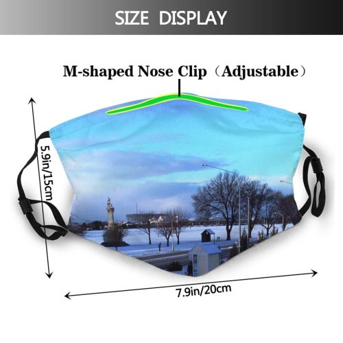 yanfind Winter Cloud Dunedin Snow Sky Tree Ice Morning Winter Evening Freezing Snow Dust Washable Reusable Filter and Reusable Mouth Warm Windproof Cotton Face