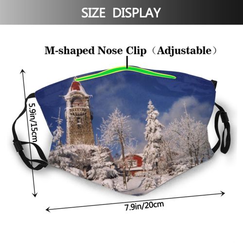 yanfind Fir Winter Czech Cloud Pine Outlook Family Sky Studnice Tree Frost Winter Dust Washable Reusable Filter and Reusable Mouth Warm Windproof Cotton Face