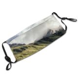 yanfind Idyllic Foggy Clouds Misty Tranquil Scenic Hazy Sky Murky Mountains Dust Washable Reusable Filter and Reusable Mouth Warm Windproof Cotton Face