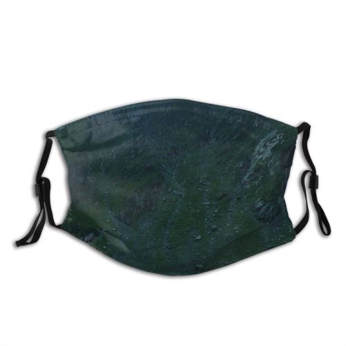 yanfind Idyllic Mossy Clouds Tranquil Scenery Mountains Misty Hazy Sky Peaceful Fog Rocks Dust Washable Reusable Filter and Reusable Mouth Warm Windproof Cotton Face