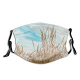 yanfind Cereal Wheat Beach Beautiful Grain Meadow Field Season Spring Scene Sky Garden Dust Washable Reusable Filter and Reusable Mouth Warm Windproof Cotton Face