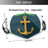 yanfind Canada Nautical Pirate Ship Art Vessel Anchor Design Sailing Sea Dust Washable Reusable Filter and Reusable Mouth Warm Windproof Cotton Face