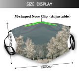 yanfind Landscape Lake Scenery Sky Ice Tree Winter Rock Freezing Snow River Snow Dust Washable Reusable Filter and Reusable Mouth Warm Windproof Cotton Face