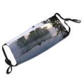 yanfind Fog Mist Landscape Scenery Reflection Sky Tree Island Morning Woods Natural Atmospheric Dust Washable Reusable Filter and Reusable Mouth Warm Windproof Cotton Face