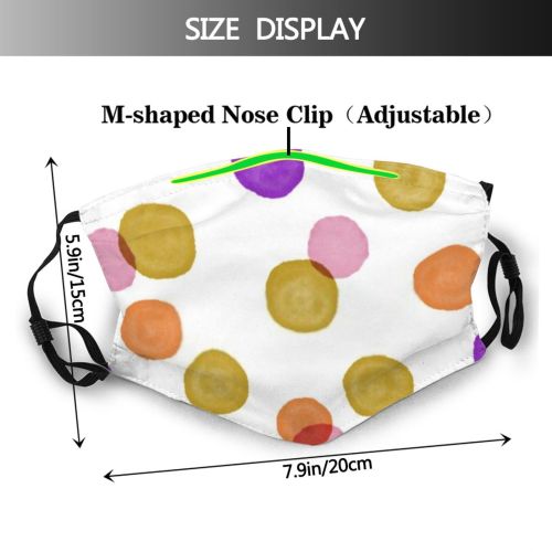 yanfind Abstract Brush Polka Stain Cute Dot Seamless Colorful Pastel Vintage Design Beautiful Dust Washable Reusable Filter and Reusable Mouth Warm Windproof Cotton Face