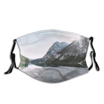 yanfind Ice Lake Daylight Mountain Forest River Scenery Mountains Peak Outdoors Snow Trees Dust Washable Reusable Filter and Reusable Mouth Warm Windproof Cotton Face