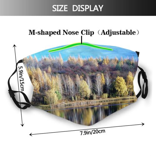 yanfind Natural Fish Yawl Row Health Recreation Landscape Boat Calm Reflection Sky Sculler Dust Washable Reusable Filter and Reusable Mouth Warm Windproof Cotton Face