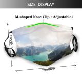 yanfind Lake Daylight Sight Mountain Clouds Daytime Peaks Scenery Altitude High Mountains Cliff Dust Washable Reusable Filter and Reusable Mouth Warm Windproof Cotton Face