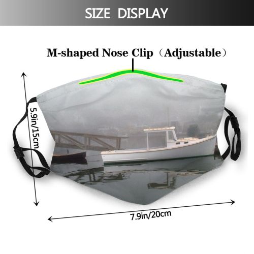 yanfind Fog Mist Ocean Transportation Boat Sky Vehicle Calm Morning Boat Atmospheric Fog Dust Washable Reusable Filter and Reusable Mouth Warm Windproof Cotton Face