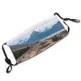 yanfind Idyllic Daylight Mountain Explore Road Sea Tranquil Capped Mountains Grass Snow Outdoors Dust Washable Reusable Filter and Reusable Mouth Warm Windproof Cotton Face
