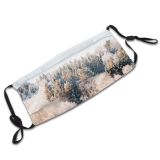 yanfind Idyllic Vacation Amazing Calm Frost Spruce Pine Wild Forest Silent Coniferous Evergreen Dust Washable Reusable Filter and Reusable Mouth Warm Windproof Cotton Face