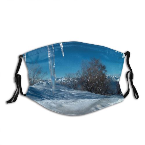 yanfind Winter Winter Natural Cloud Geological Landscape Sky Ice Ice Snow Tree Baita Dust Washable Reusable Filter and Reusable Mouth Warm Windproof Cotton Face