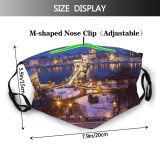 yanfind Europe Capital Chain Cities Architecture History Danube Széchenyi Archival Travel River Reflection Dust Washable Reusable Filter and Reusable Mouth Warm Windproof Cotton Face