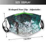 yanfind Idyllic Shore Coast Shot Footage Oceanside Seaside Top Waves Sea Beach Tranquil Dust Washable Reusable Filter and Reusable Mouth Warm Windproof Cotton Face