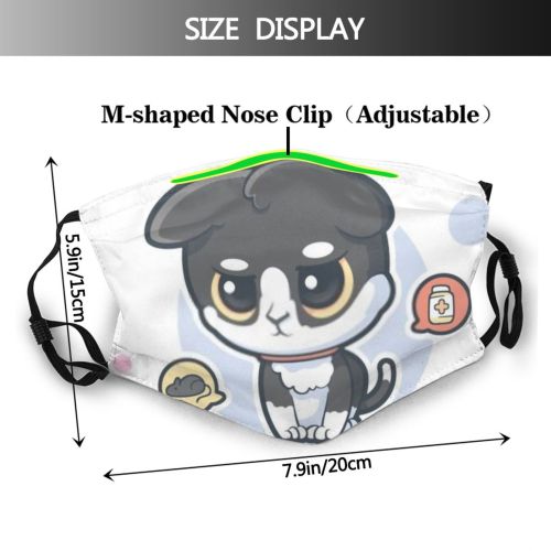 yanfind Cat Kitty Cute Mascot Puppy Cats Art Drawn Happy Paws Funny Kitten Dust Washable Reusable Filter and Reusable Mouth Warm Windproof Cotton Face