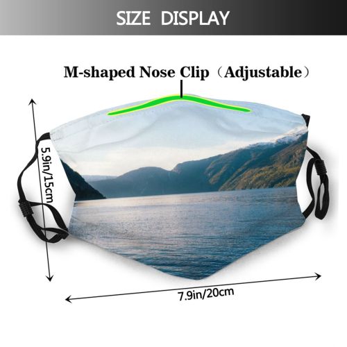 yanfind Lake Daylight Sunset Norway Dawn Mountain Waves Sea Clouds Beach Island Fjord Dust Washable Reusable Filter and Reusable Mouth Warm Windproof Cotton Face